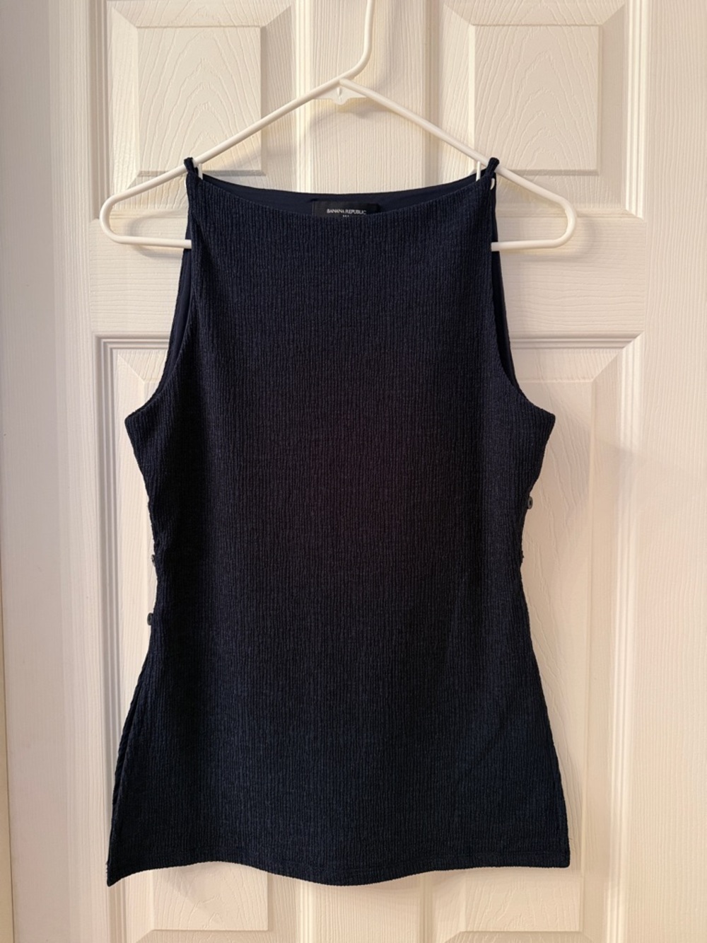 Banana Republic Factory Navy Ribbed High-Neck Tank